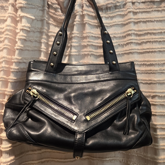 Botkier Black Leather Purse with Gold Hardware - Picture 2 of 7
